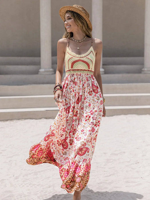 Printed Scoop Neck Cami Dress - Byyde