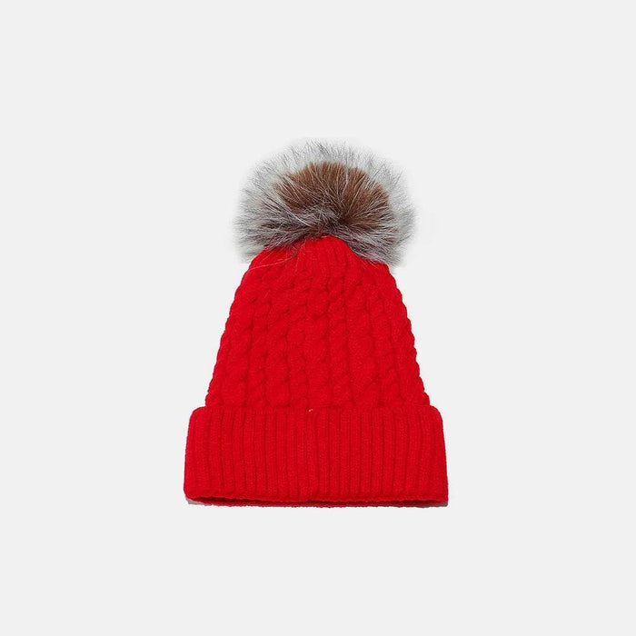 Cable Knit Winter Hat with Pompom - Byyde