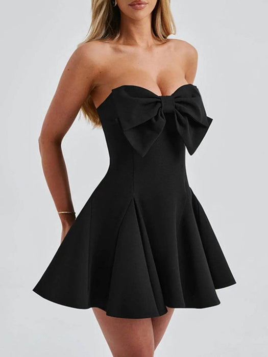 Bow Tube A-Line Mini Dress - Byyde