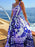 Full Size Printed Sweetheart Neck Maxi Cami Dress Plus Size - Byyde