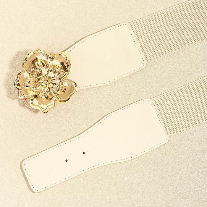 Flower Alloy Buckle Elastic Belt - Byyde