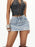 Raw Hem Denim Mini Skirt - Byyde