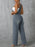 Zip Front Wide Strap Denim Overalls - Byyde