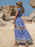 Printed V-Neck Cap Sleeve Midi Dress - Byyde