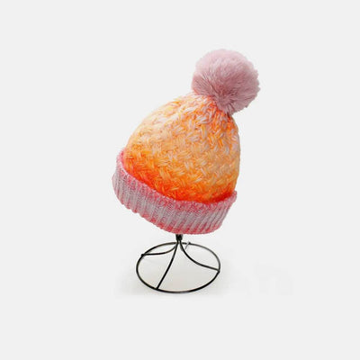 Gradient Knit Hat with Pompom - Byyde