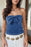 Bow Smocked Back Denim Tube - Byyde