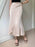 Asymmetric Wrap Midi Skirt with Fluted Hem - Byyde