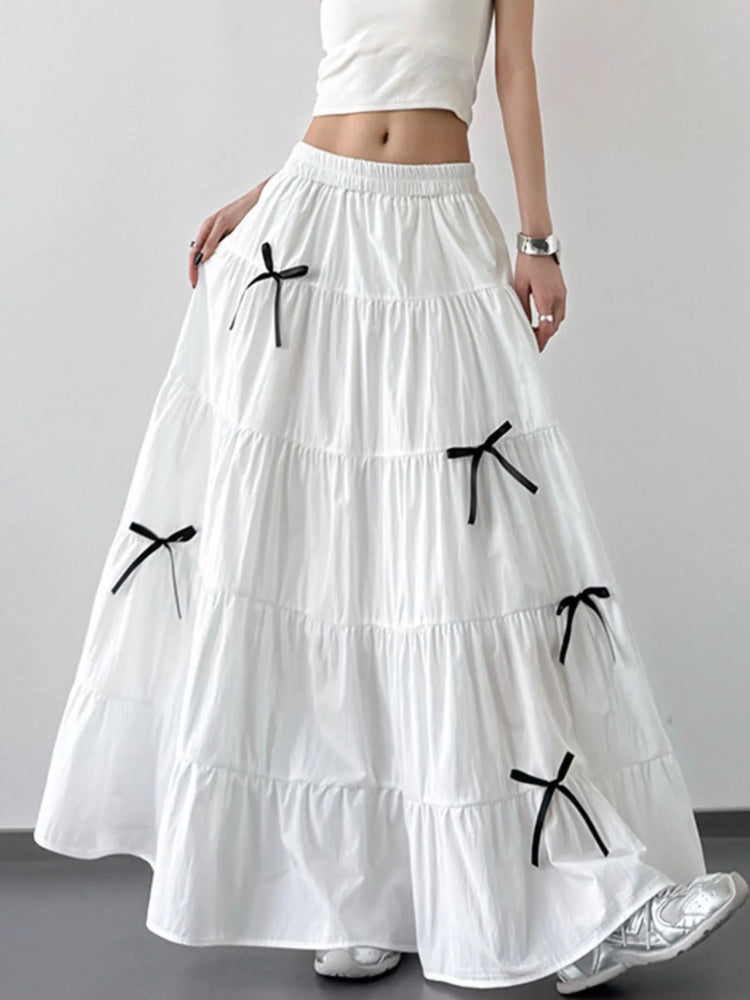 Tiered Bow Maxi Skirt - Byyde