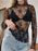Floral Mock Neck Long Sleeve Mesh Top - Byyde