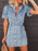Button-Up Puff Sleeve Denim Shirt Dress - Byyde