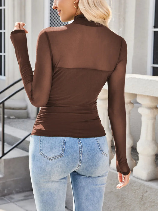 Lovelet Mock Neck Long Sleeve Top - Byyde