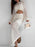 Hollow Out Long Sleeve Top and Skirt Knit Set - Byyde