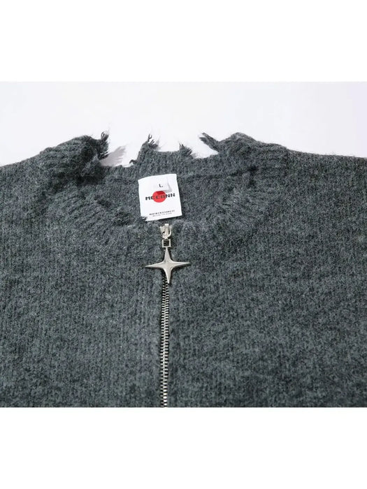 Men's Distressed Hem Half-Zip Sweater - Byyde