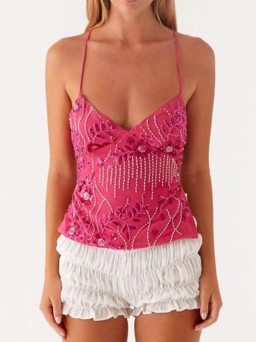 Crisscross Back V-Neck Cami - Byyde