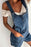 Button Front Denim Overall Shorts with Front Pockets - Byyde