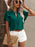 Ruffle Sleeve Notched Blouse - Byyde