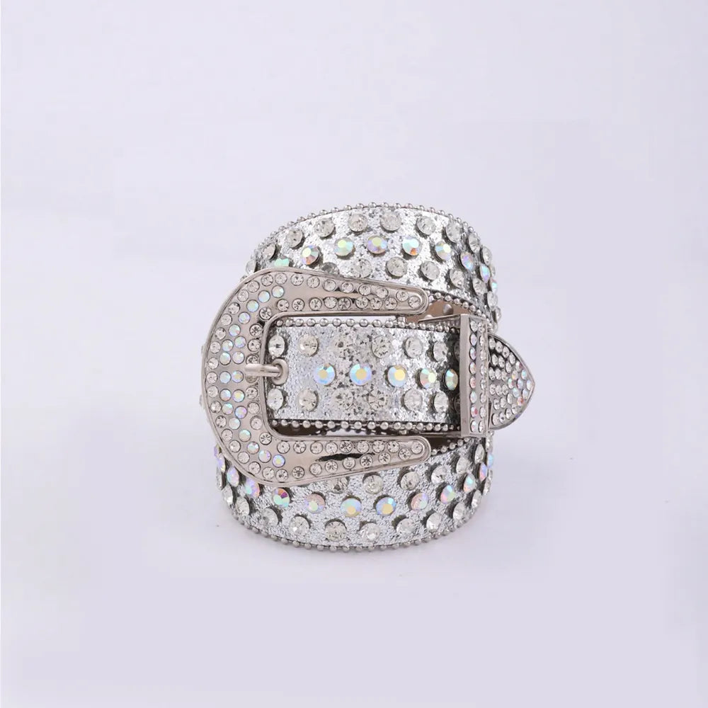 PU Leather Rhinestone Belt - Byyde