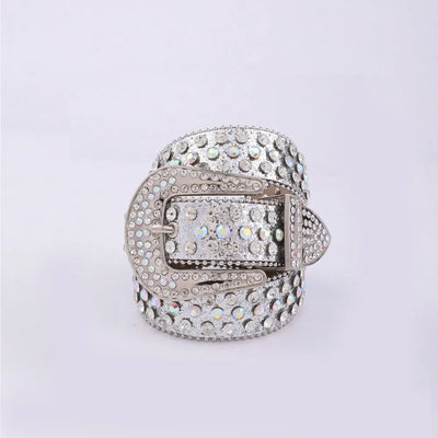 PU Leather Rhinestone Belt - Byyde