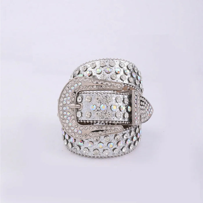 PU Leather Rhinestone Belt - Byyde