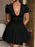V-Neck Short Sleeve Mini Dress - Byyde