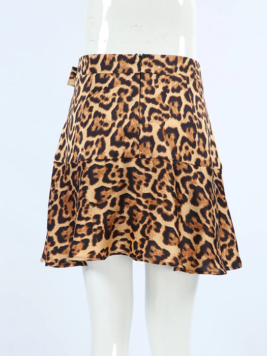 Leopard Print Mini Skirt - Byyde