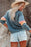 Color Block Round Neck Long Sleeve Sweatshirt - Byyde