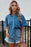 Pocketed Collared Neck Short Sleeve Womens Denim Shirt – Stylish Ladies Denim Shirt - Byyde