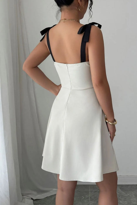 Sweetheart Neck Tie Shoulder Dress - Byyde