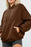 Half Zip Drop Shoulder Long Sleeve Sweatshirt - Byyde