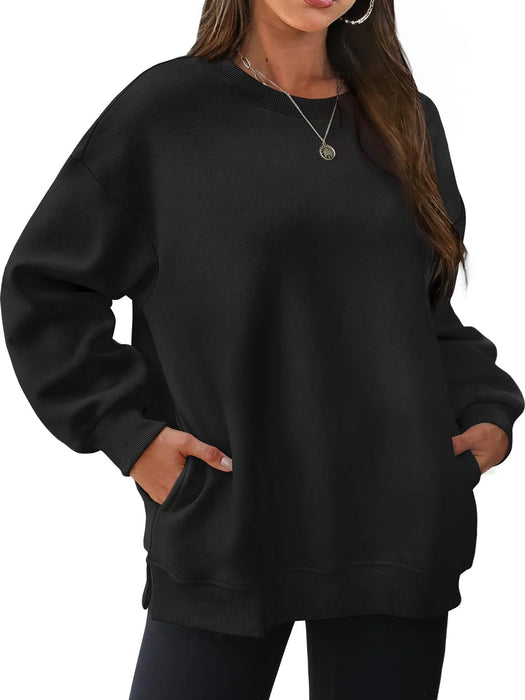 Oversized Long Sleeve Crewneck Sweatshirt - Byyde