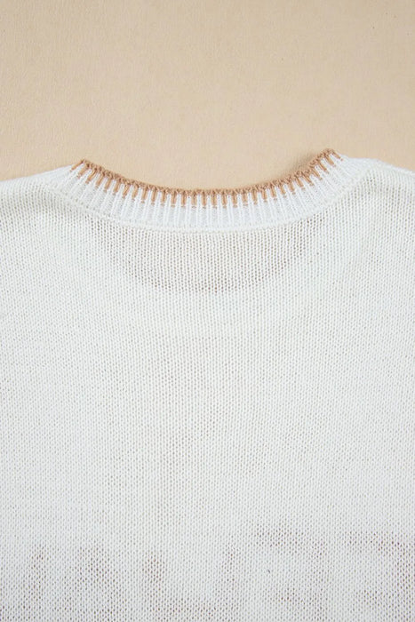 YEEHAW Stitch Edge Crew Neck Knit Top - Byyde