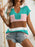 Color Block Notched Short Sleeve Knit Top - Byyde
