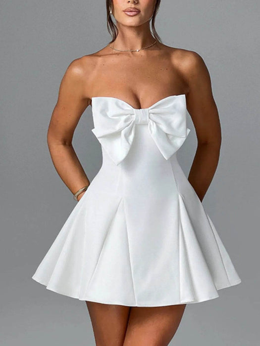 Bow Tube A-Line Mini Dress - Byyde