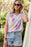 High-Low V-Neck Short Sleeve Blouse - Byyde