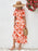 Floral Round Neck Tied Open Back Dress - Byyde
