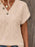 Textured V-Neck Short Sleeve Top - Byyde
