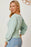 Boat Neck Lantern Sleeve Blouse - Byyde