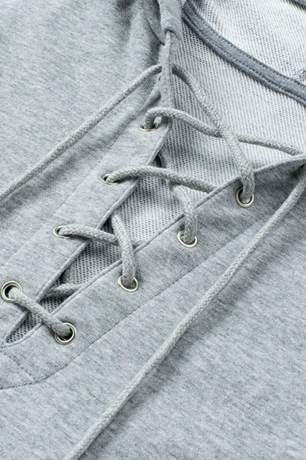 Lace Up Long Sleeve Hoodie - Byyde