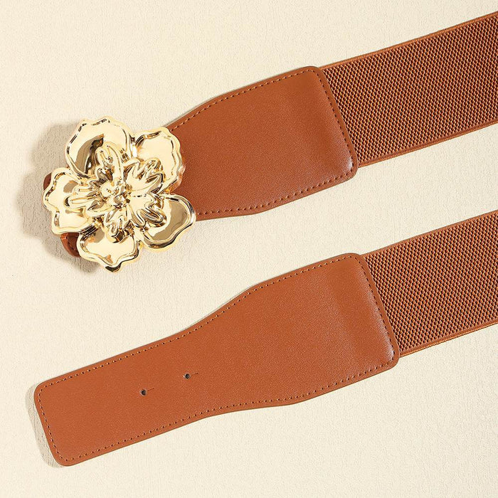 Flower Alloy Buckle Elastic Belt - Byyde