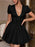 V-Neck Short Sleeve Mini Dress - Byyde
