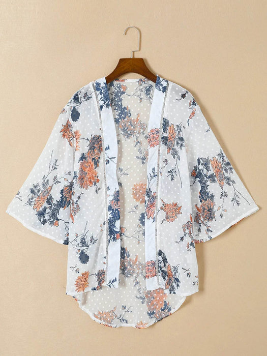 Floral Print Open Front Cover Up - Byyde