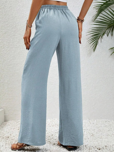 Wide Leg Drawstring Pants - Byyde