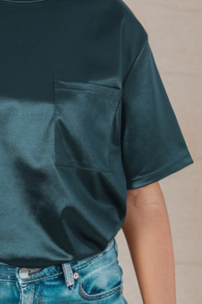 Round Neck Dropped Shoulder Top - Byyde