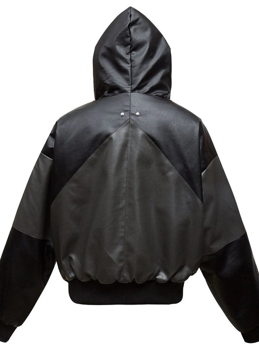 Men's Faux Fur Hooded Contrast Bomber Jacket - Byyde