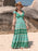 Smocked Printed V-Neck Dress - Byyde