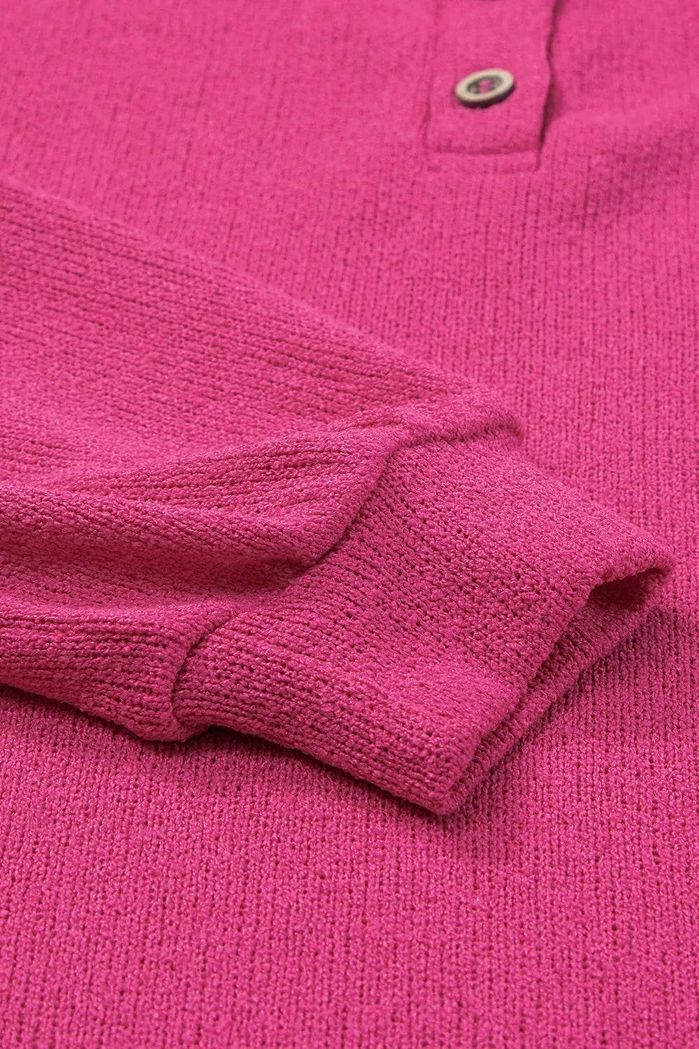 Exposed Seam Detail Henley Knit Hoodie - Byyde