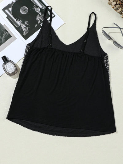 Sequined V-Neck Cami Top - Byyde