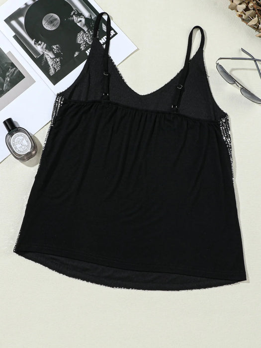 Sequined V-Neck Cami Top - Byyde