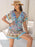 Tied Front Printed Short Sleeve Romper - Byyde