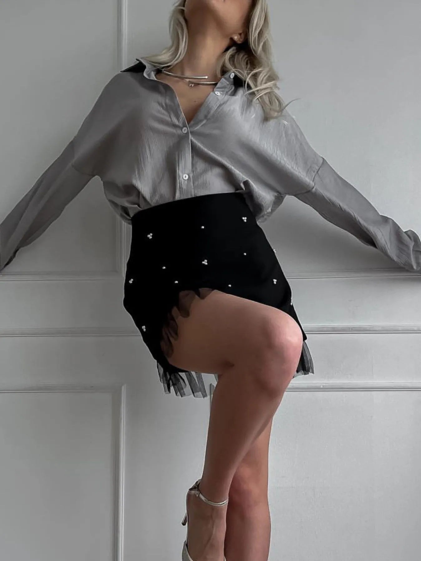 Tulle Hem Mini Skirt - Byyde